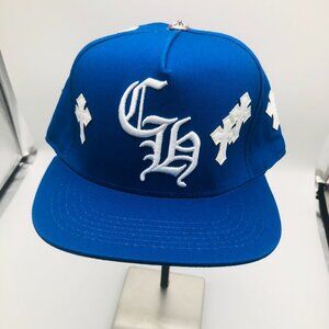 Chrome Hearts blue hat with white designSns